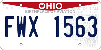 OH license plate FWX1563