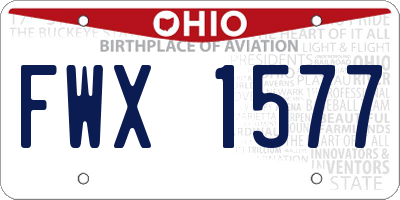 OH license plate FWX1577