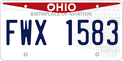 OH license plate FWX1583