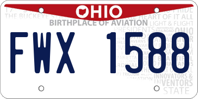 OH license plate FWX1588