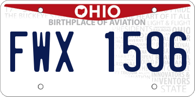OH license plate FWX1596