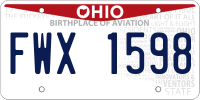 OH license plate FWX1598