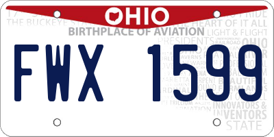 OH license plate FWX1599