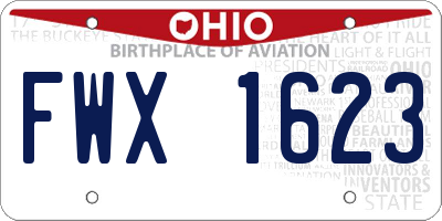 OH license plate FWX1623