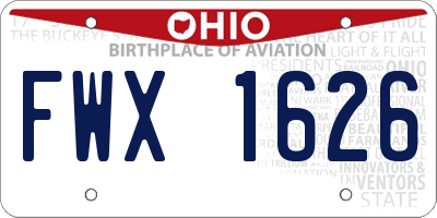 OH license plate FWX1626