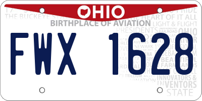 OH license plate FWX1628