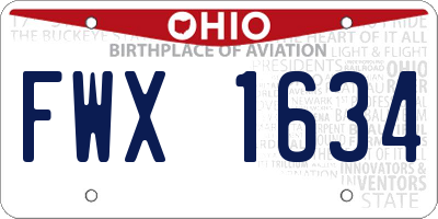 OH license plate FWX1634