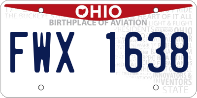 OH license plate FWX1638