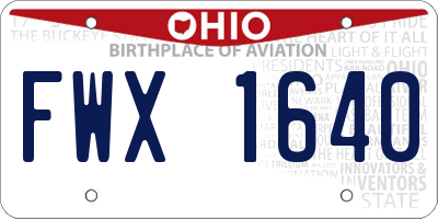 OH license plate FWX1640