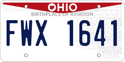 OH license plate FWX1641