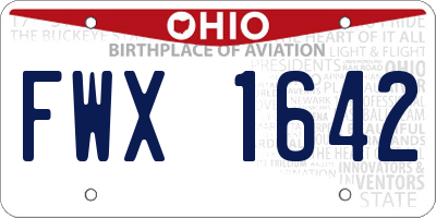 OH license plate FWX1642
