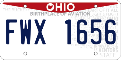 OH license plate FWX1656