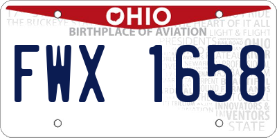 OH license plate FWX1658