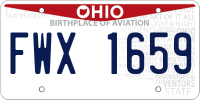 OH license plate FWX1659