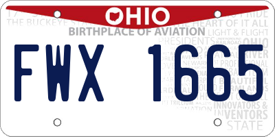 OH license plate FWX1665
