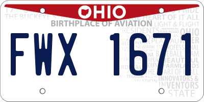 OH license plate FWX1671