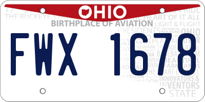 OH license plate FWX1678