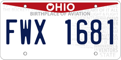 OH license plate FWX1681