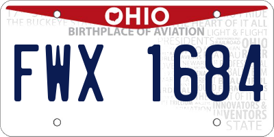 OH license plate FWX1684