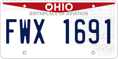 OH license plate FWX1691