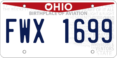 OH license plate FWX1699
