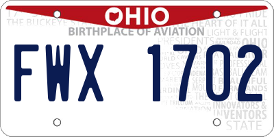 OH license plate FWX1702