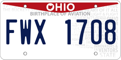 OH license plate FWX1708