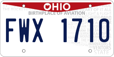 OH license plate FWX1710