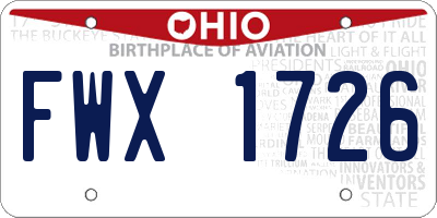 OH license plate FWX1726