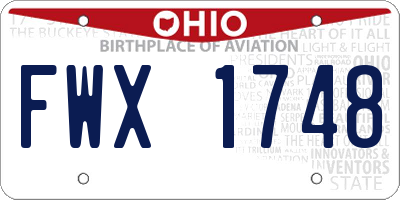 OH license plate FWX1748