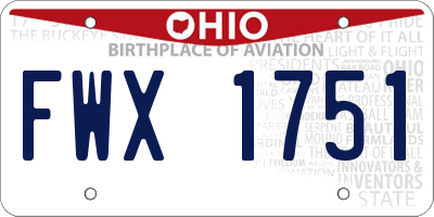 OH license plate FWX1751