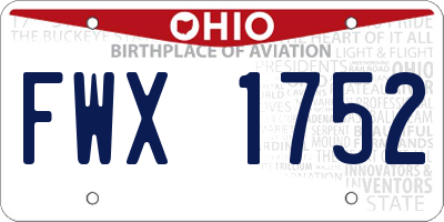 OH license plate FWX1752