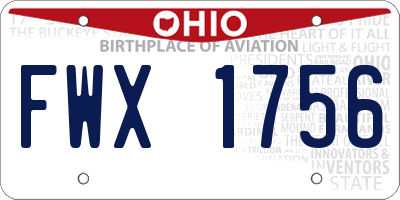 OH license plate FWX1756