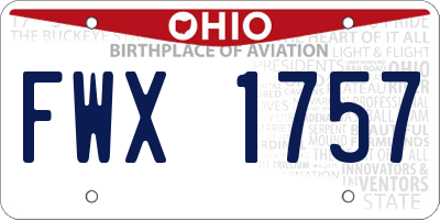 OH license plate FWX1757