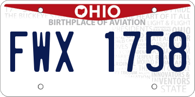 OH license plate FWX1758