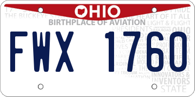 OH license plate FWX1760