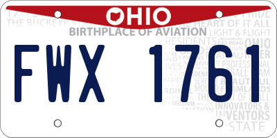 OH license plate FWX1761