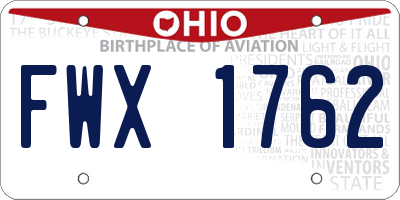 OH license plate FWX1762