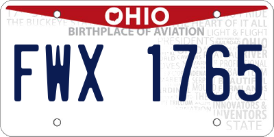 OH license plate FWX1765