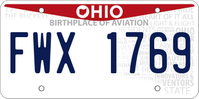 OH license plate FWX1769