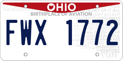 OH license plate FWX1772