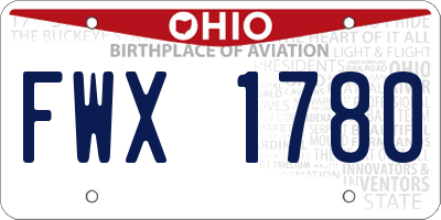 OH license plate FWX1780