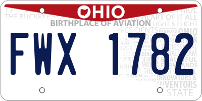 OH license plate FWX1782