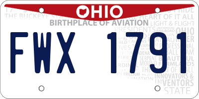OH license plate FWX1791