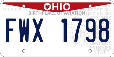 OH license plate FWX1798