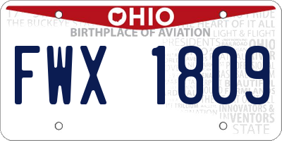 OH license plate FWX1809