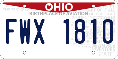 OH license plate FWX1810