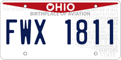 OH license plate FWX1811