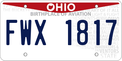 OH license plate FWX1817