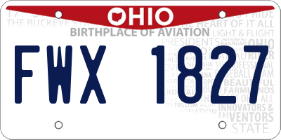 OH license plate FWX1827